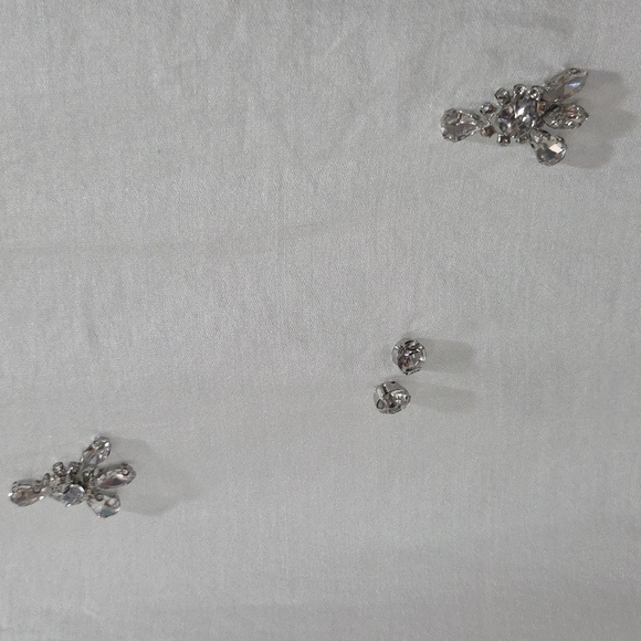 Zara White Rhinestone Embroidered Oversized Poplin Shirt, Small - Picture 6 of 8